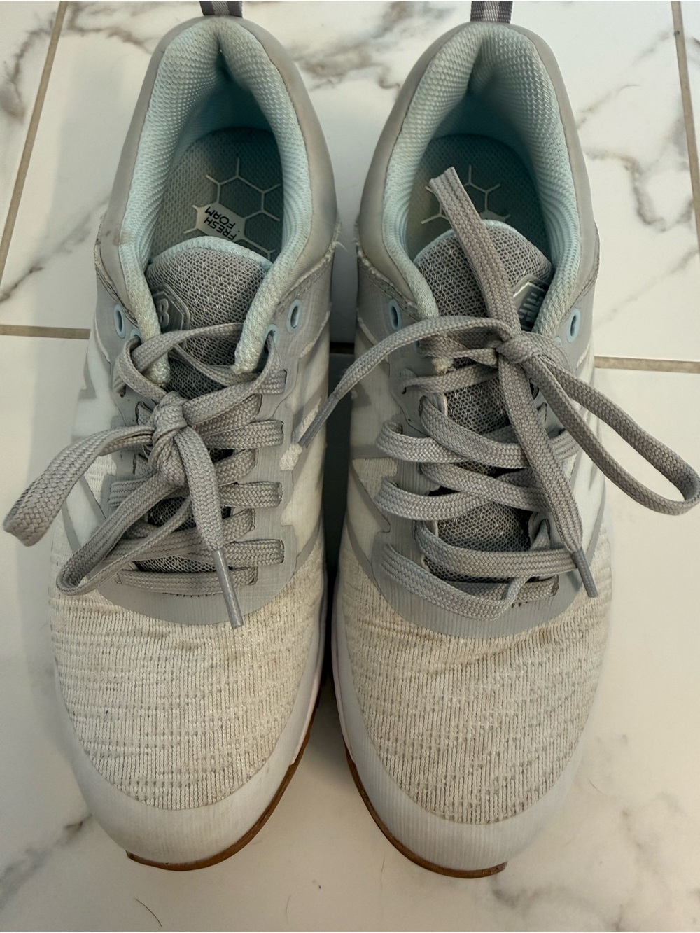 Golf Cleats New Balance Light Gray Mesh & Knit Sneakers